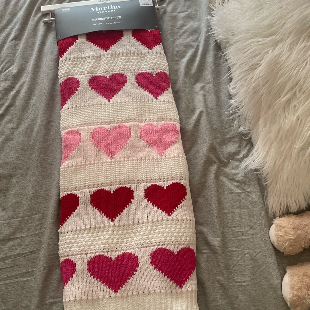 Martha Stewart Red and Pink Decorative Throw